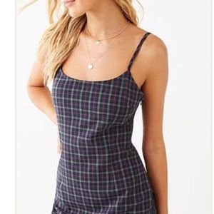 NWOT Plaid Cami Mini Dress